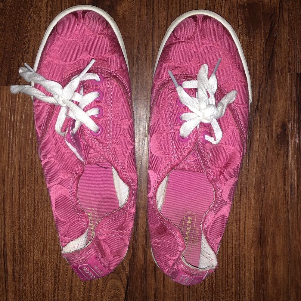 Hot pink coach sneakers
